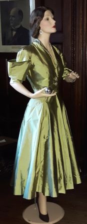 Celery green silk ottoman dinnercocktail dress.jpg